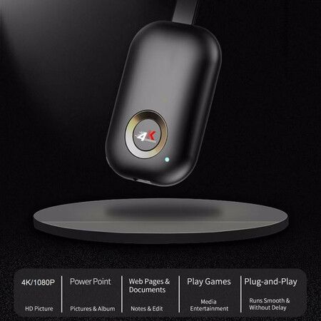HD Wireless Display Receiver WiFi 4K 1080P Screen Cast Mirroring Adapter Dongle for iPhone Mac iOS Android TV Projector(2.4G)