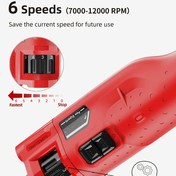 Dog Nail Grinder Quiet 45db 6Speed Pet Nail Trimmer 2 LED Lights Rechargeable Electric with Dust Cap
