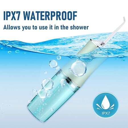 Electric Water Flosser Cordless for Teeth 3 Modes 4 Jet Tips Cleaning and Flossing Water Dental Portable Floss Irrigator Oral Water Flossed, Green