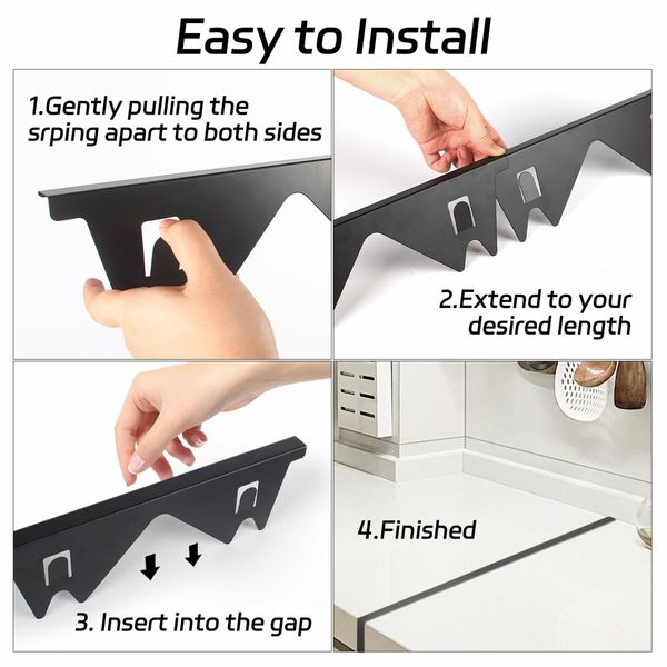 Stainless Steel Stove Counter Gap Cover 2 Pack,Stove Guard,Stove Gap Filler for Kitchen,Range Trim Kit Adjustable Length
