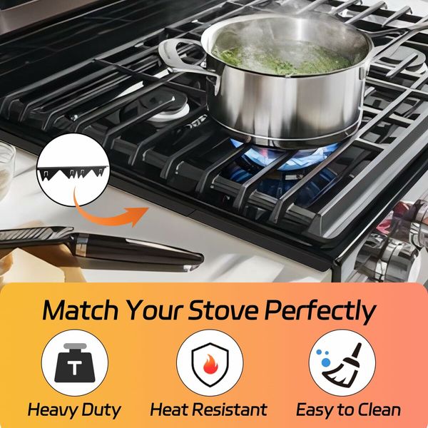Stainless Steel Stove Counter Gap Cover 2 Pack,Stove Guard,Stove Gap Filler for Kitchen,Range Trim Kit Adjustable Length