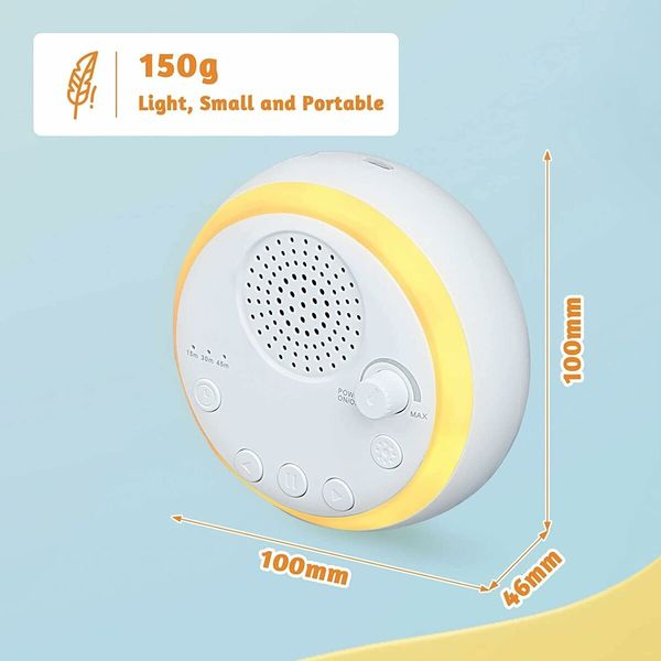 Portable White Noise Machine, Sound Machine Travelling, White Noise Machine with Night Light