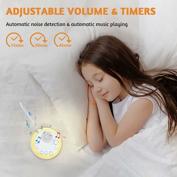 Portable White Noise Machine, Sound Machine Travelling, White Noise Machine with Night Light