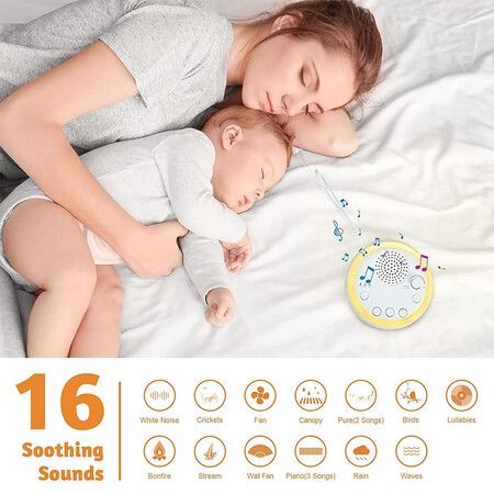 Portable White Noise Machine, Sound Machine Travelling, White Noise Machine with Night Light