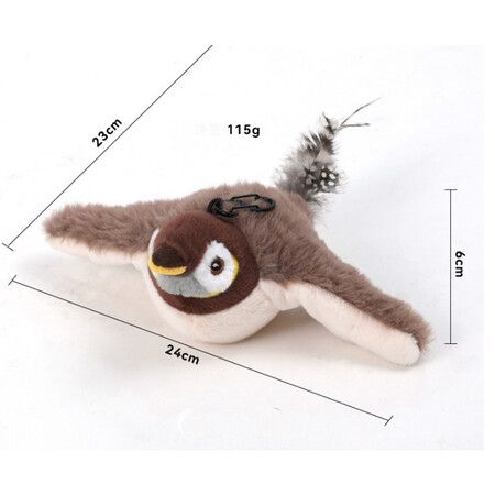 Cat Toys, Flapping Wings Sparrow Catnip Toys, Vivid Chirping, Simulation Bird Interactive Cat Toy