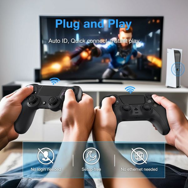 2-in-1 Wireless Adapter Converter USB Converter For PS5 Console PC Spark N5 Wireless Controller,White