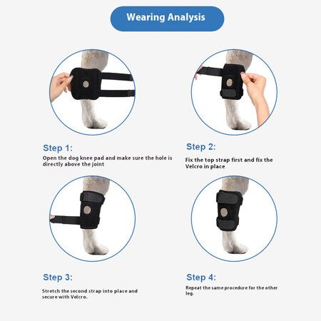 2 PCS L Size Pet Dog Leg Guards Knee Pads Patella Protection Ligament Support Rehabilitation Aid for Dogs & Cats