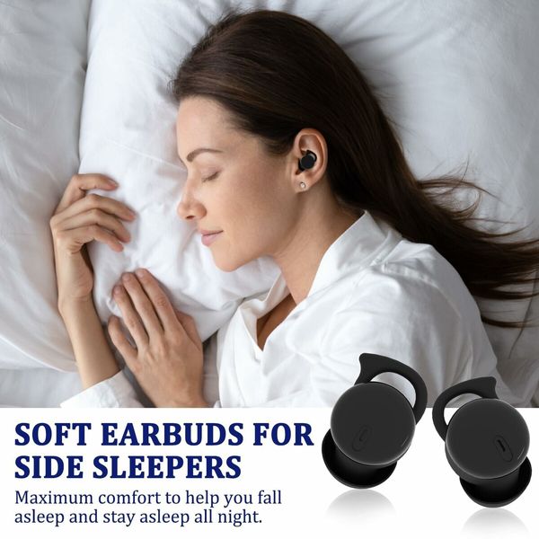 Sleep Headphones Earbuds for Side Sleepers,Comfortable Noise Blocking,Bluetooth 5.3 Wireless Headphones for Sleeping,Running,Driving,Hiking- Black