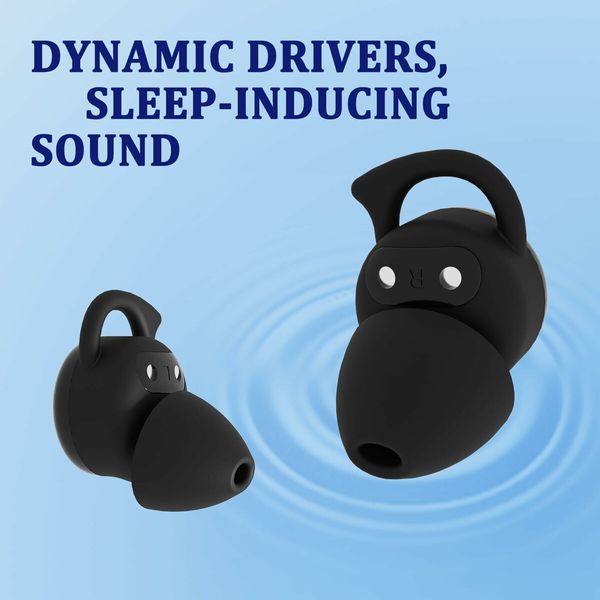 Sleep Headphones Earbuds for Side Sleepers,Comfortable Noise Blocking,Bluetooth 5.3 Wireless Headphones for Sleeping,Running,Driving,Hiking- Black