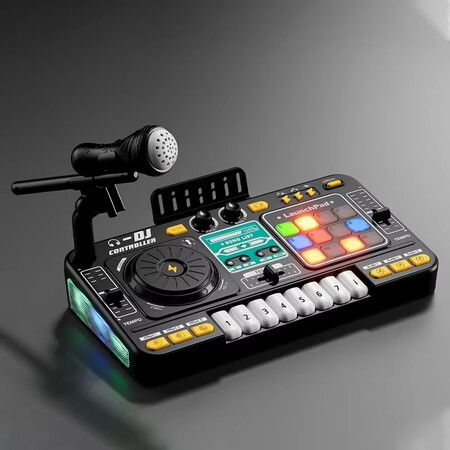 DJ Controller Set with Party Lights Multifunctional Dj Mixer Musical  Toy Instruments Microphone For Kids And Party