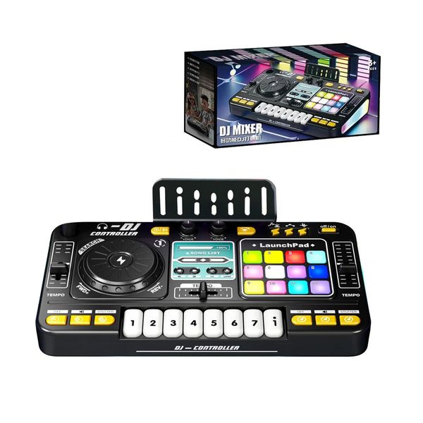 DJ Controller Set with Party Lights Multifunctional Dj Mixer Musical  Toy Instruments Microphone For Kids And Party