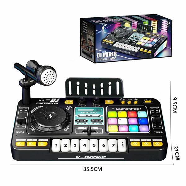 DJ Controller Set with Party Lights Multifunctional Dj Mixer Musical  Toy Instruments Microphone For Kids And Party