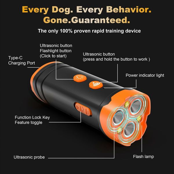Dog  Anti Bark Device with 3X Sonic Emitters 50ft Range Pet Owners Training Tool
