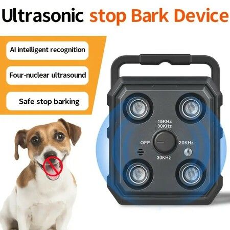 4 Channel Ultrasonic Dog Anti Bark  Device Safe Harmless Type-C AI Intelligent Stop Bark Soundwave Pet Training Barking Control Aid