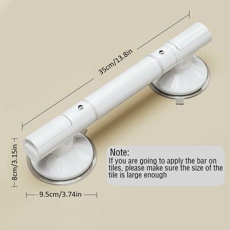 Shower Grab Bar for Bathroom with Safety Luminous Circles,Bathroom Safety Handrail Support,For Disabled Elderly Pregnant,No Drilling