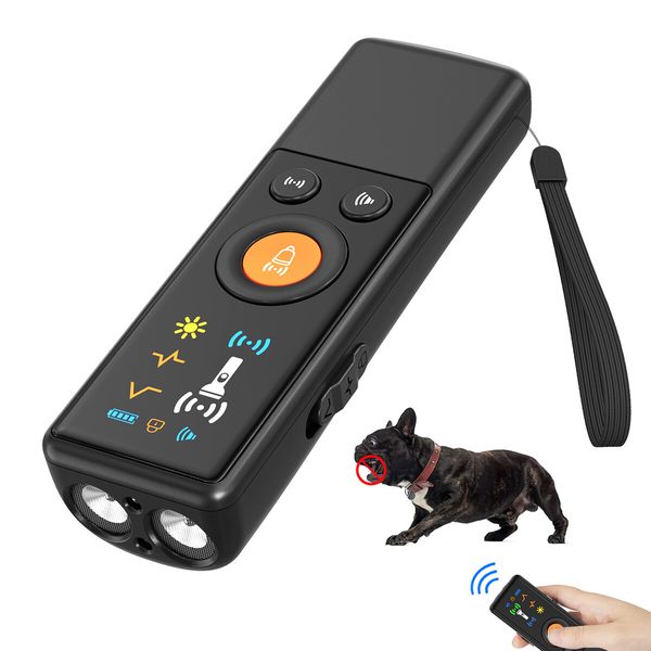 Anti Barking Device Ultrasonic Dog Barking Silencer Rechargeable 3 Modes Indoor Outdoor Pet Human Friendly Type C Power
