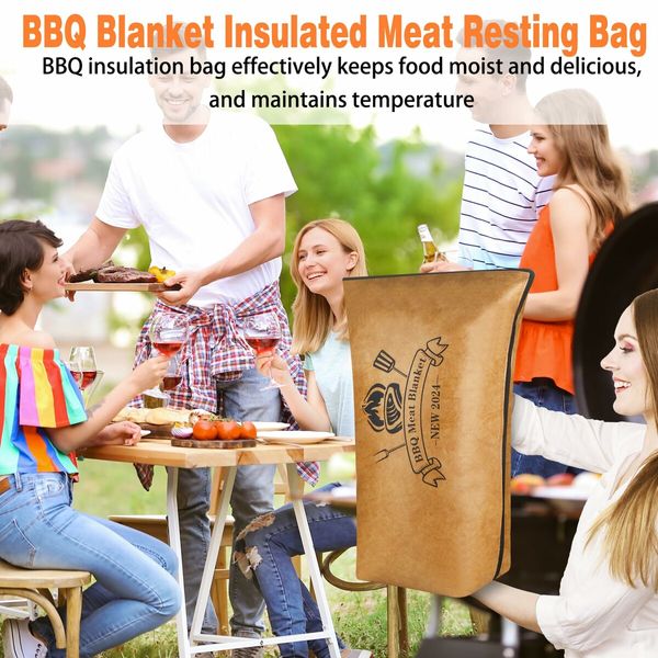 BBQ Blanket for Resting Meat,BBQ Brisket Blanket Meat Resting Blanket,Reusable Smoker Grilling Meat Insulated Resting Bag (45cm)