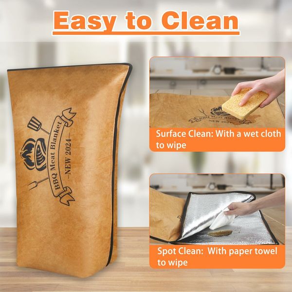 BBQ Blanket for Resting Meat,BBQ Brisket Blanket Meat Resting Blanket,Reusable Smoker Grilling Meat Insulated Resting Bag (45cm)