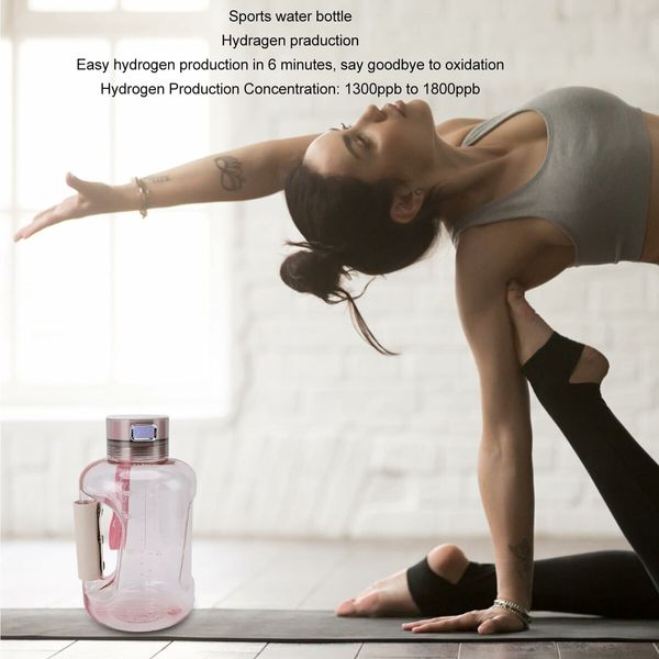 1500ml MAX Hydrogen Water Bottle, Hydrogen Water Generator with SPE/PEM Technology Pink