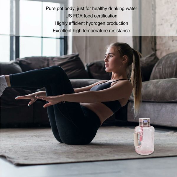 1500ml MAX Hydrogen Water Bottle, Hydrogen Water Generator with SPE/PEM Technology Pink