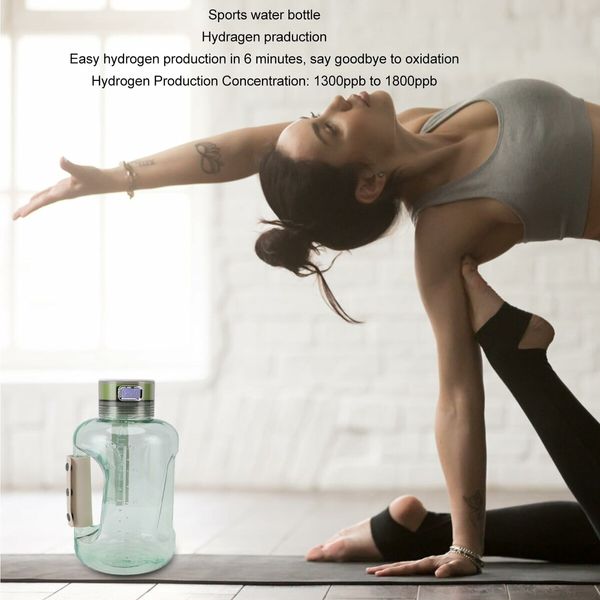 1500ml MAX Hydrogen Water Bottle, Hydrogen Water Generator with SPE/PEM Technology Green