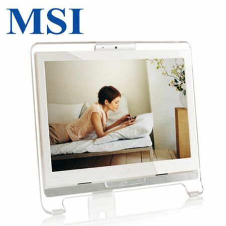 MSi Wind Top AE1920 All-in-One PC Widescreen 18.5 Inch LCD Computer with Windows 7 Home Premium/1.3MB Webcam/Intel Atom D525/2GB RAM/250GB HDD/ATi Mobility Radeon 512MB Graphics/Speakers/Keyboard/Mouse - White
