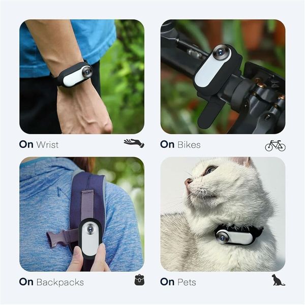 128GB Dog Cat Camera Collar, 1080P Collar Camera Mini Body for Pets, Action Recorder for Cats and Dogs, Dog Tracker Cam Collar Outdoor or Indoor, White