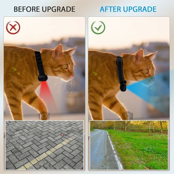 128GB Dog Cat Camera Collar, 1080P Collar Camera Mini Body for Pets, Action Recorder for Cats and Dogs, Dog Tracker Cam Collar Outdoor or Indoor, Black