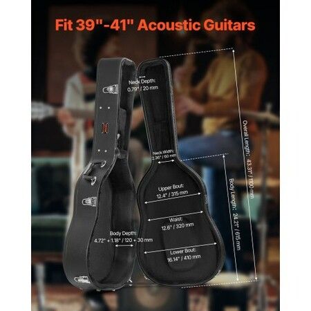 Acoustic Guitar Hard Case 1100 mm With Lock Key And for Acoustic Guitar
