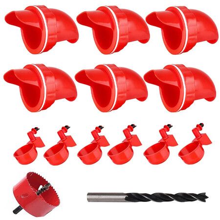 Automatic Chicken Feeders and Waterer Set, 6 Pcs Poultry Feeder 6 Automatic Chicken Water Feeder, Rodent Proof Rain Proof Poultry Feeder Kit