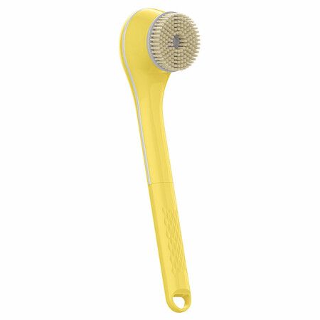 Electric Body Brush Set for Showering, Exfoliating Bath Brush Long Handle for Shower, Body Scrubber with 6 Shower Brush Heads for Women Men, Yellow