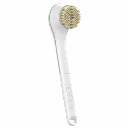 Electric Body Brush Set for Showering, Exfoliating Bath Brush Long Handle for Shower, Body Scrubber with 6 Shower Brush Heads for Women Men, White