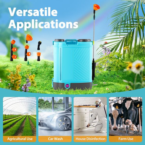 20L Electric Backpack Sprayer Disinfection Garden Rechargeable Watering Lawn Weed Remover 12V Battery Powered Herbicide Agriculture Car Wash Knapsack