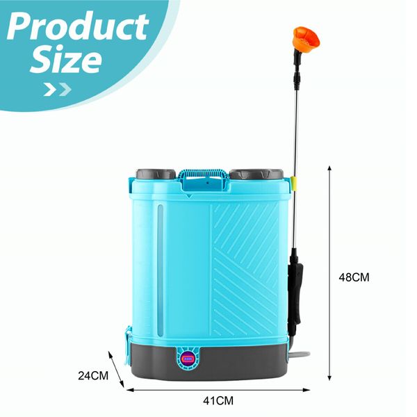 20L Electric Backpack Sprayer Disinfection Garden Rechargeable Watering Lawn Weed Remover 12V Battery Powered Herbicide Agriculture Car Wash Knapsack