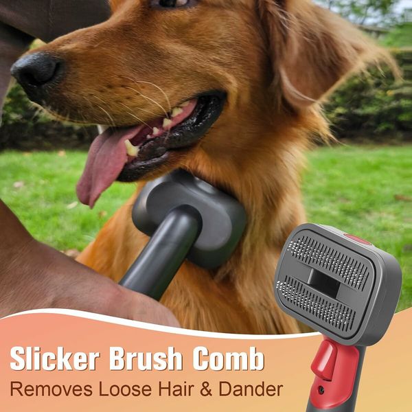 Dog Hair Vacuum Brush for Grooming and Shedding Compatible with Dyson V15, V11, V10, V8, V7,Removes Loose Hair,Dander,Undercoat and Tangles