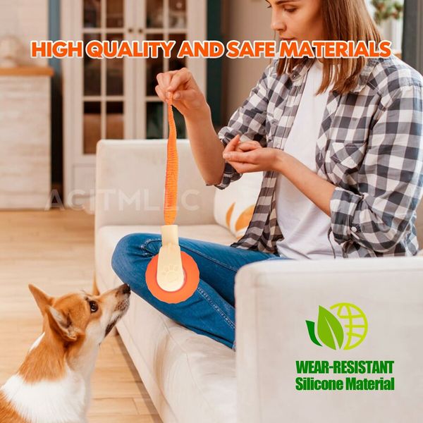 Interactive Cat Dog Toy Ball,Automatic Moving Smart Pet Chase Ball with Feather Tail,Electric Rechargeable Enrichment Toys (Orange)