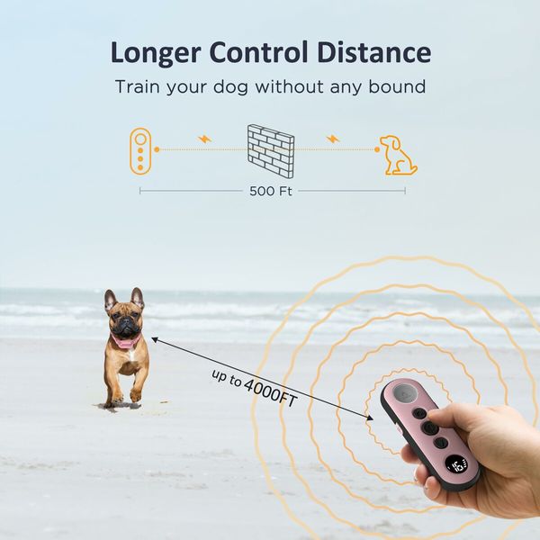 Dog Training Collar with Remote,Electric Dog Shock Collar,3 Adjustable Safe Modes,Rechargeable Waterproof E Collar for Dogs (8-120 lbs)