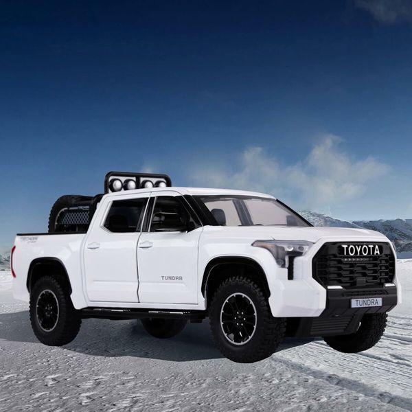 Tundra Truck Toys for 3 4 5 6 7 Year Old Boys, Off Road Pickup Toy Trucks for Boys Age 3 to 5 Diecast Metal Big Trucks, White