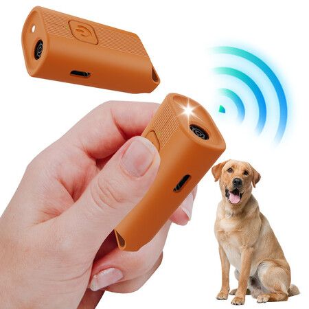 Mini Handheld Anti Barking Device for Dogs, Ultrasonic Dog Training Device, Portable for Dogs Indoor Outdoor Use, 1 Pack Orange