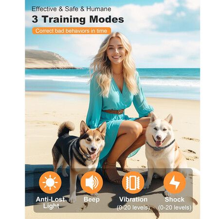 Shock Collar for Dogs 2 Pack, 3300FT Dog Training Collar with Remote for Small Medium Large Dogs 8 to 120lbs, with Beep, Vibration, Shock and Light Modes