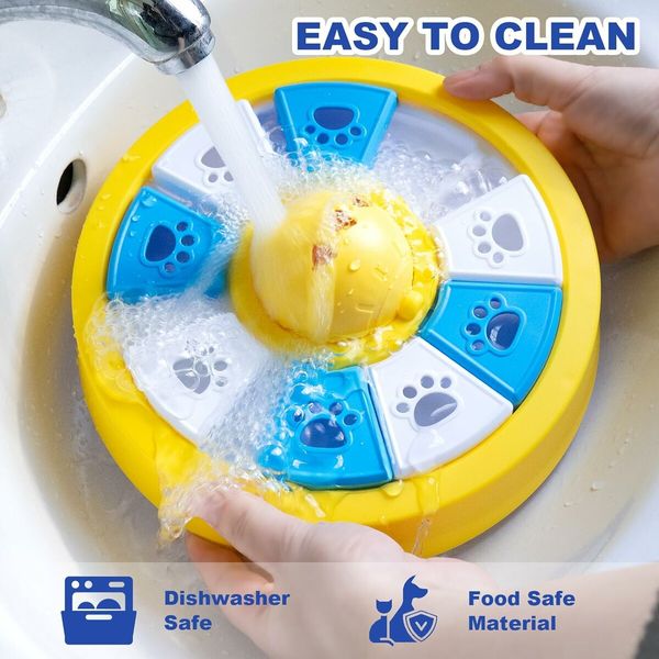 Interactive Dogs Toys for Slow Feeder, Pets Puzzle Feeders for Food Dispenser, Puzzle Feeder for Medium Small Dogs Cats IQ Training (Yellow)