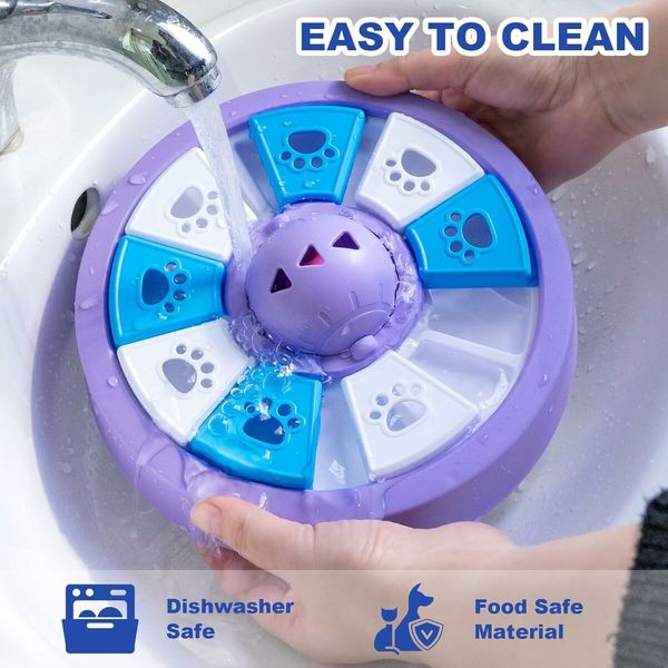 Interactive Dogs Toys for Slow Feeder, Pets Puzzle Feeders for Food Dispenser, Puzzle Feeder for Medium Small Dogs Cats IQ Training (Purple)