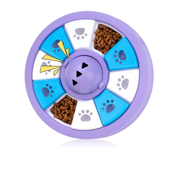 Interactive Dogs Toys for Slow Feeder, Pets Puzzle Feeders for Food Dispenser, Puzzle Feeder for Medium Small Dogs Cats IQ Training (Purple)
