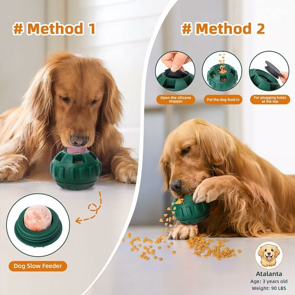 Interactive Dog Toys for Boredom to Keep Them Busy, Silicone Dog Puzzle Balls with Reusable Mold, Green