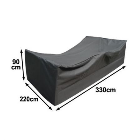 Strong Outdoor Rectangular PVC Coated Polyester 8 Seater Furniture Cover - 3.3m x 2.2m x 0.9m