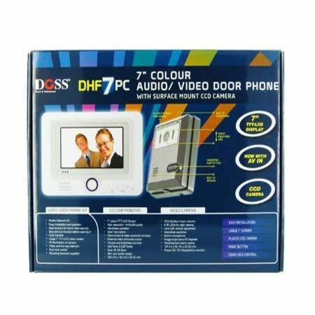 DOSS 7" Color Audio/Video Screen Door Phone Handfree CCD Intercom System & Plasma Camera
