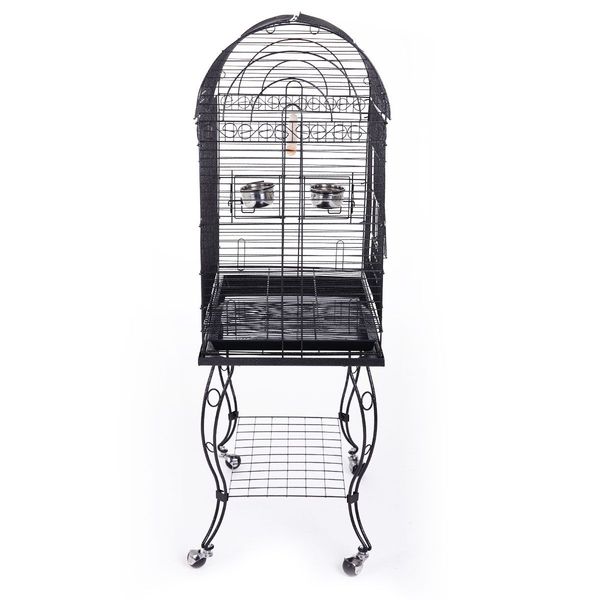 Large Bird Cage Budgies House Parrot Canary Home Aviary Perch Indoor Outdoor Dome Top Stand Alone on Wheels