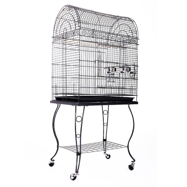 Large Bird Cage Budgies House Parrot Canary Home Aviary Perch Indoor Outdoor Dome Top Stand Alone on Wheels