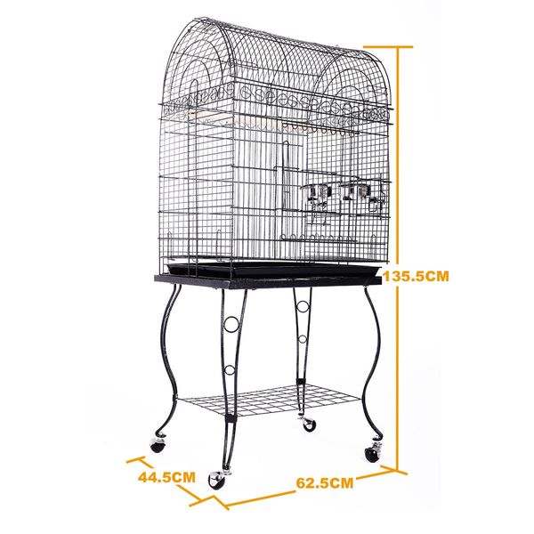 Large Bird Cage Budgies House Parrot Canary Home Aviary Perch Indoor Outdoor Dome Top Stand Alone on Wheels