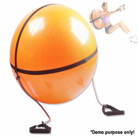 Exercise Fitness Gym Fit Ball and Resistance Bands - Orange